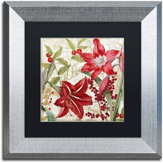 Trademark Fine Art "Christmas in Paris I" Canvas Art by Color Bakery Black Matte, Silver Frame