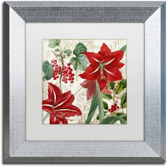 Trademark Fine Art "Christmas in Paris II" Canvas Art by Color Bakery White Matte, Silver Frame