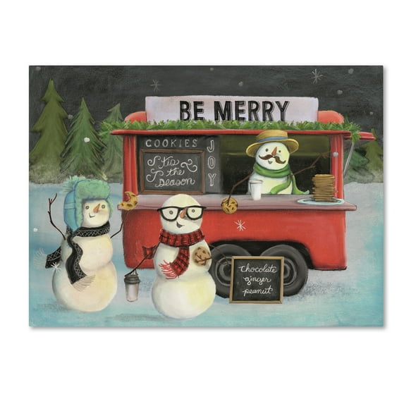 Trademark Fine Art 'Christmas on Wheels III Light' Canvas Art by Mary Urban