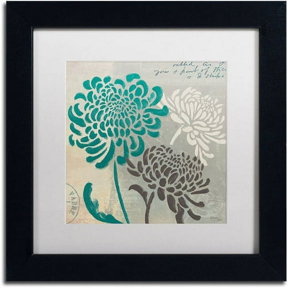 Trademark Fine Art "Chrysanthemums I" Canvas Art by Wellington Studio, White Matte, Black Frame