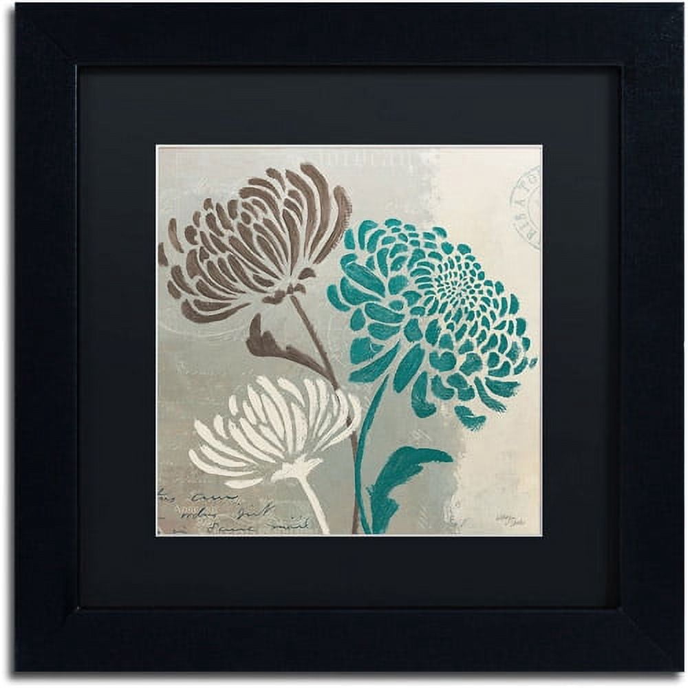 Trademark Fine Art "Chrysanthemums II" Canvas Art by Wellington Studio, Black Matte, Black Frame