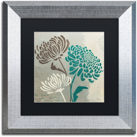 Trademark Fine Art "Chrysanthemums II" Canvas Art by Wellington Studio Black Matte, Silver Frame