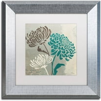 Trademark Fine Art "Chrysanthemums II" Canvas Art by Wellington Studio White Matte, Silver Frame