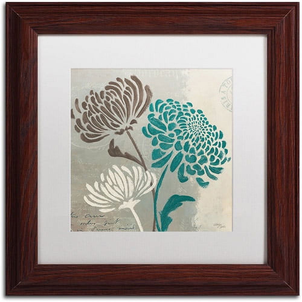 Wellington Studio Chrysanthemums II Brown Framed Canvas Print