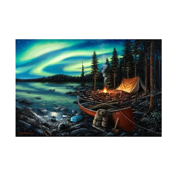 Trademark Fine Art Chuck Black Campfire Memories Canvas Wall Art - 30x47