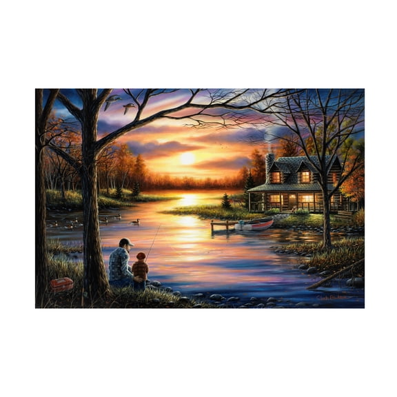 Trademark Fine Art Chuck Black Father and Son Canvas Wall Art - 16x24