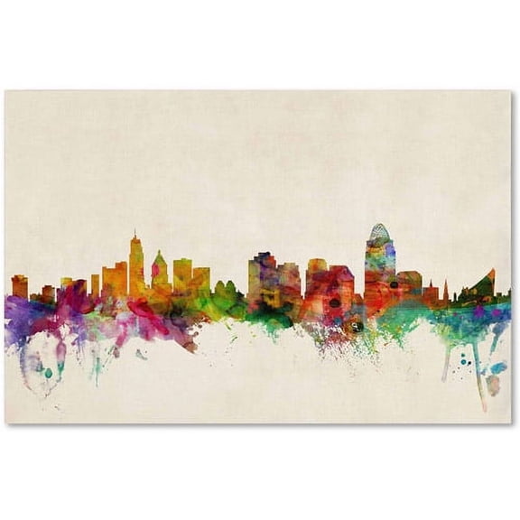 Trademark Fine Art "Cincinnati, Ohio" Canvas Art by Michael Tompsett