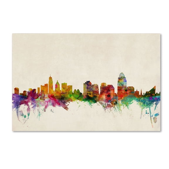 Trademark Fine Art "Cincinnati, Ohio" Canvas Art by Michael Tompsett