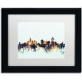 thumbnail image 1 of Trademark Fine Art "Cincinnati Ohio Skyline Blue" Canvas Art by Michael Tompsett, White Matte, Black Frame, 1 of 4