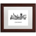thumbnail image 1 of Trademark Fine Art 'Cincinnati Ohio Skyline WB-BW' Canvas Art by Marlene Watson, White Matte, Wood Frame, 1 of 4