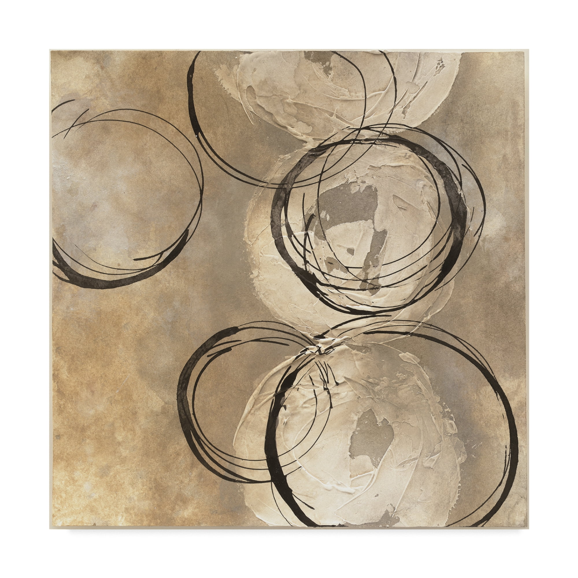 Circle in a Square II Beige and Black Canvas Art