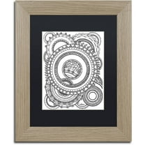 Trademark Fine Art "Circles 1" Canvas Art by KCDoodleArt Black Matte, Birch Frame