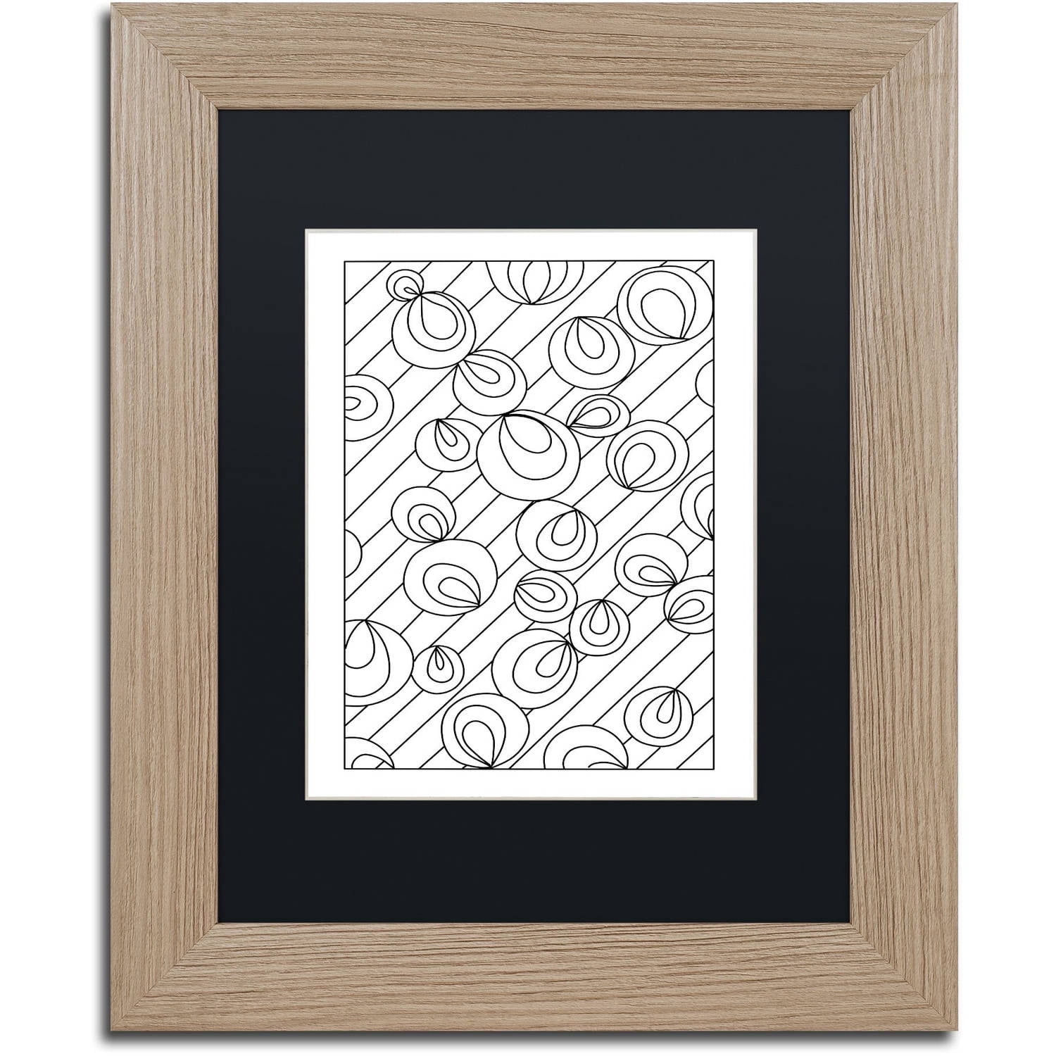Trademark Fine Art "Circles" Canvas Art by Kathy G. Ahrens, Black Matte, Birch Frame