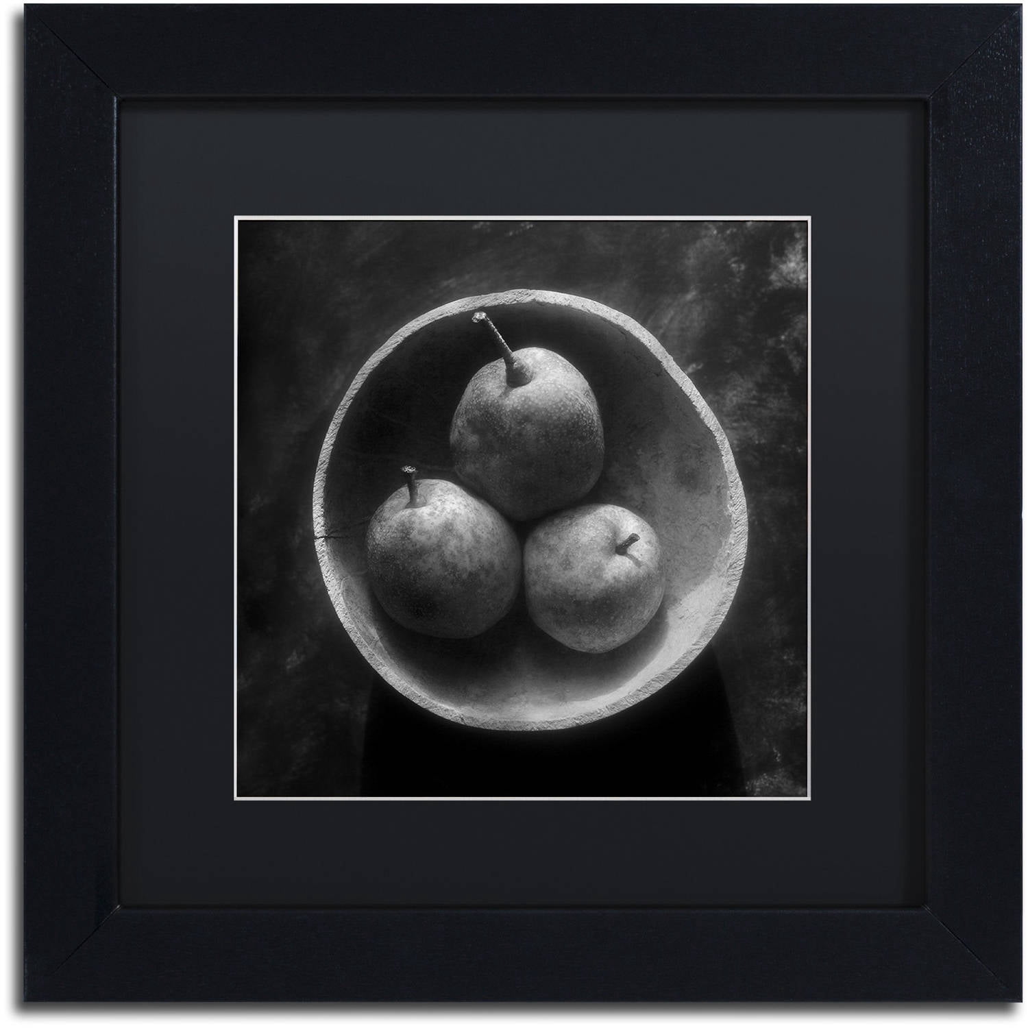 Trademark Fine Art "Circulo de Peras" Canvas Art by Moises Levy Black Matte, Black Frame