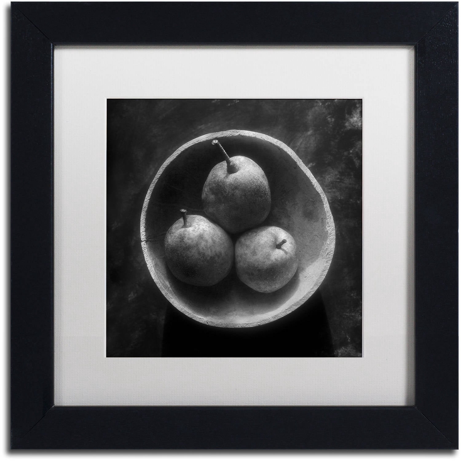 Trademark Fine Art "Circulo de Peras" Canvas Art by Moises Levy White Matte, Black Frame
