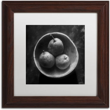 Trademark Fine Art "Circulo de Peras" Canvas Art by Moises Levy White Matte, Wood Frame