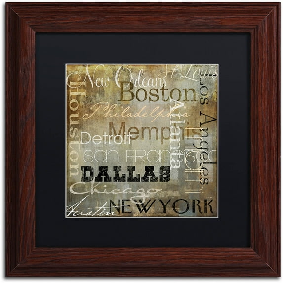 Trademark Fine Art "Cities of the World I" Canvas Art by Color Bakery Black Matte, Wood Frame