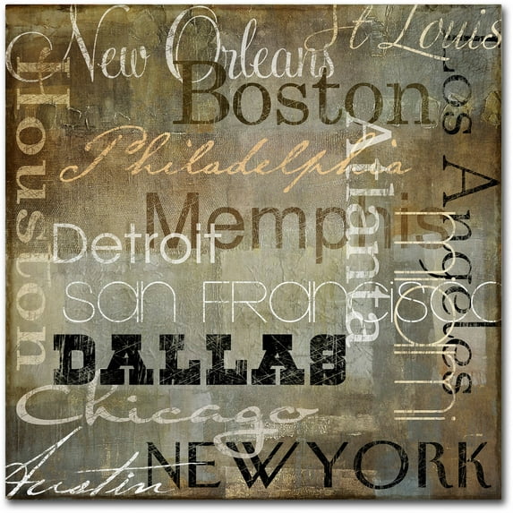 Trademark Fine Art "Cities of the World I" Canvas Art by Color Bakery