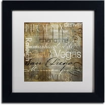 Trademark Fine Art "Cities of the World II" Canvas Art by Color Bakery White Matte, Black Frame
