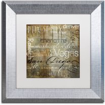 Trademark Fine Art "Cities of the World II" Canvas Art by Color Bakery White Matte, Silver Frame
