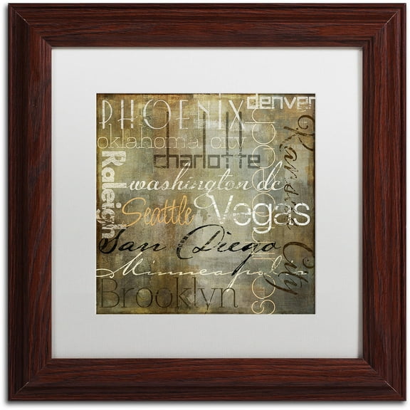 Trademark Fine Art "Cities of the World II" Canvas Art by Color Bakery White Matte, Wood Frame
