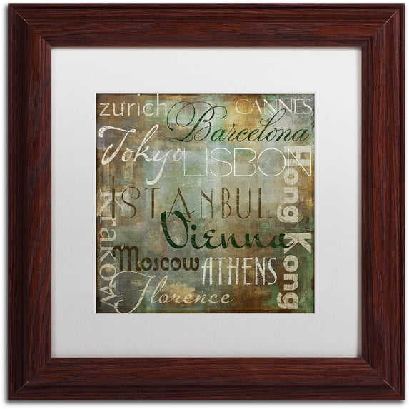 Trademark Fine Art "Cities of the World IV" Canvas Art by Color Bakery White Matte, Wood Frame