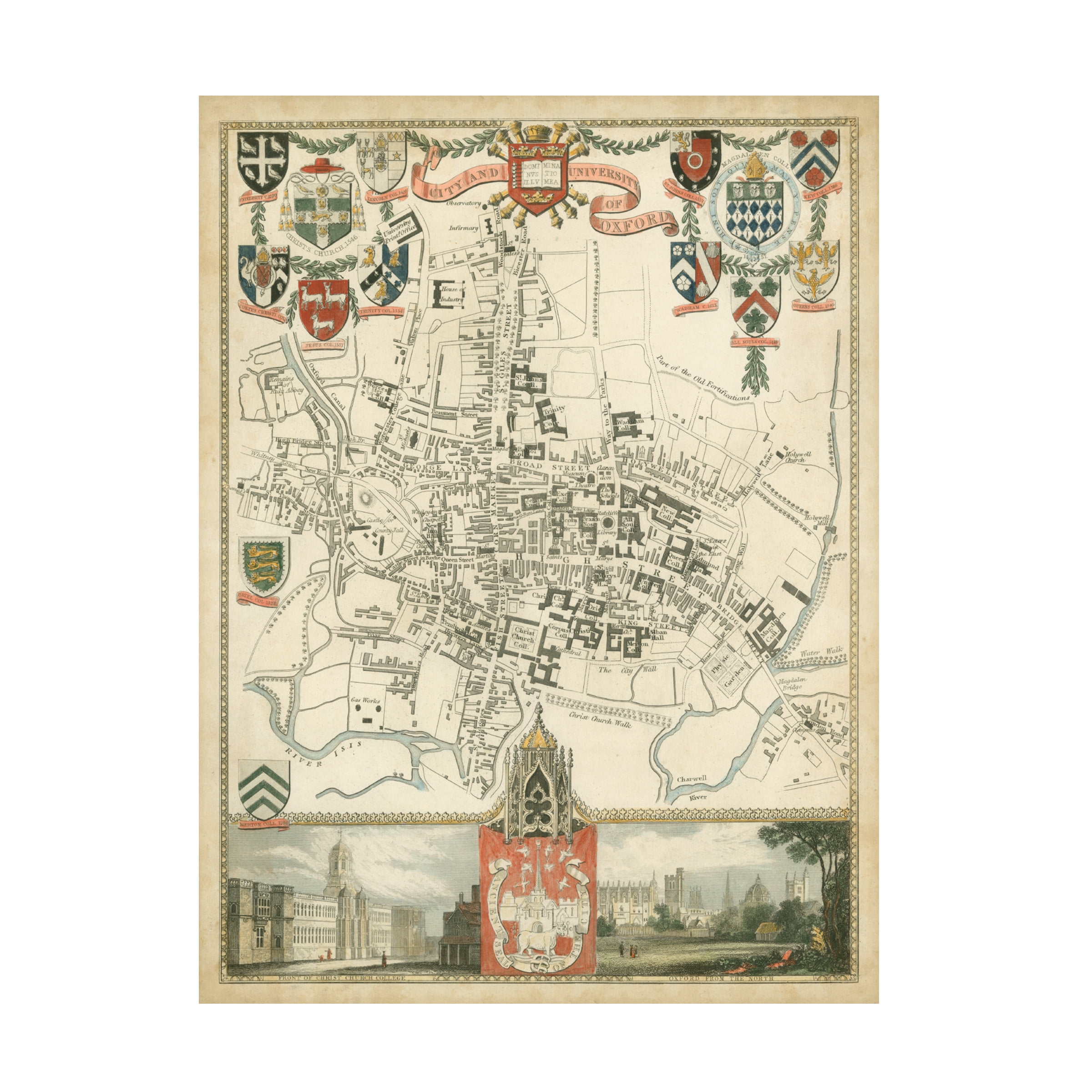 Trademark Fine Art Unknown City And University Of Oxford Canvas Wall Art - 35x47