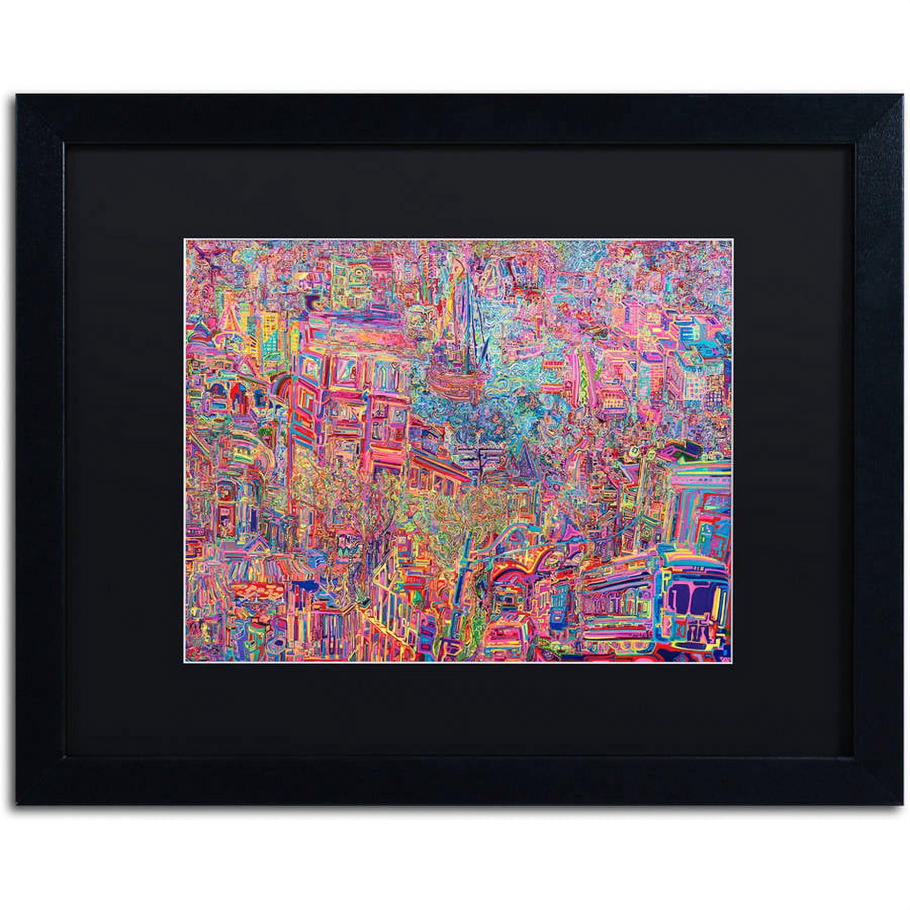 Trademark Fine Art "City" Canvas Art by Josh Byer, Black Matte, Black Frame