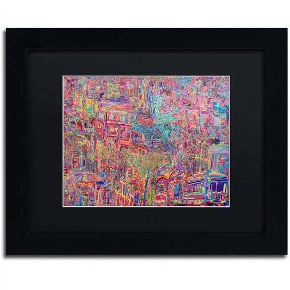 Trademark Fine Art "City" Canvas Art by Josh Byer, Black Matte, Black Frame