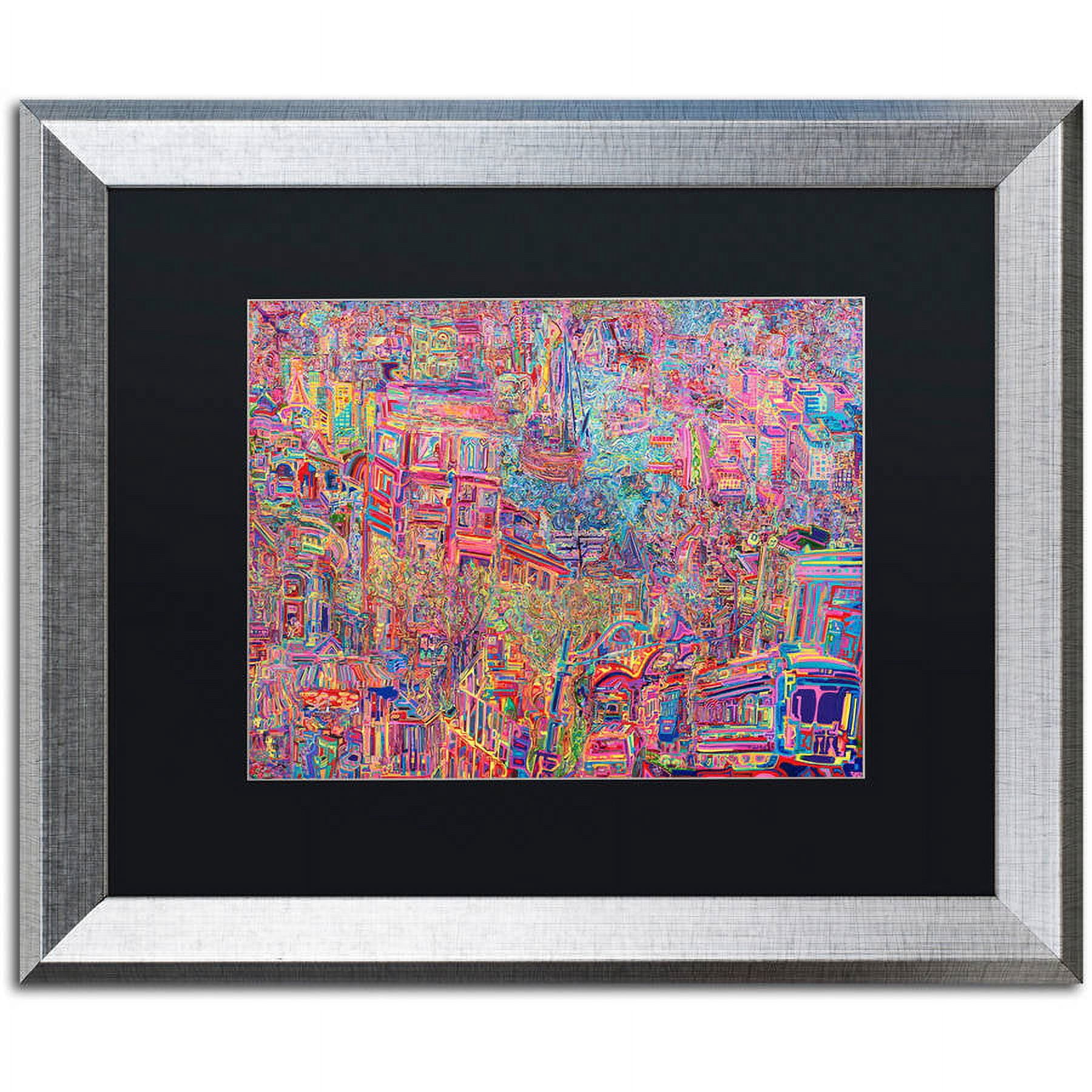 Trademark Fine Art "City" Canvas Art by Josh Byer, Black Matte, Silver Frame