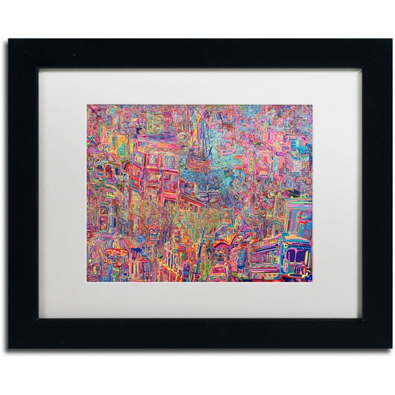 Trademark Fine Art "City" Canvas Art by Josh Byer, White Matte, Black Frame