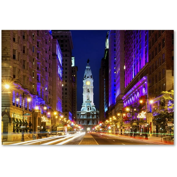 Trademark Fine Art Philippe Hugonnard City Hall Philadelphia Canvas Wall Art - 12x19