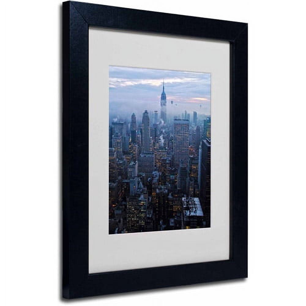 Trademark Fine Art 'City Lights' 16" x 20" Black Frame Art