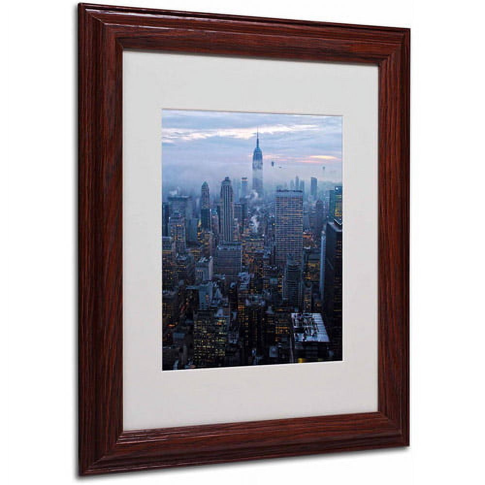 Trademark Fine Art 'City Lights' 16" x 20" Wood Frame Art