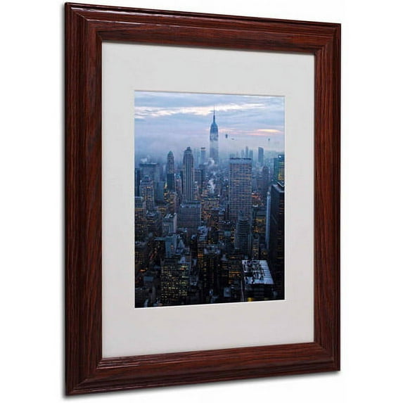 Trademark Fine Art "City Lights" Canvas Art by CATeyes, Wood Frame