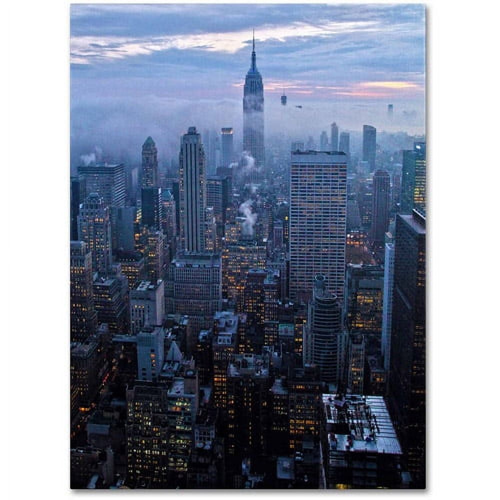 City Lights Blue and Gray Canvas Art Print