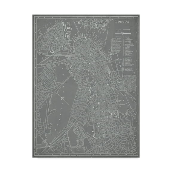 Trademark Fine Art 'City Map of Boston' Canvas Art by Vision Studio
