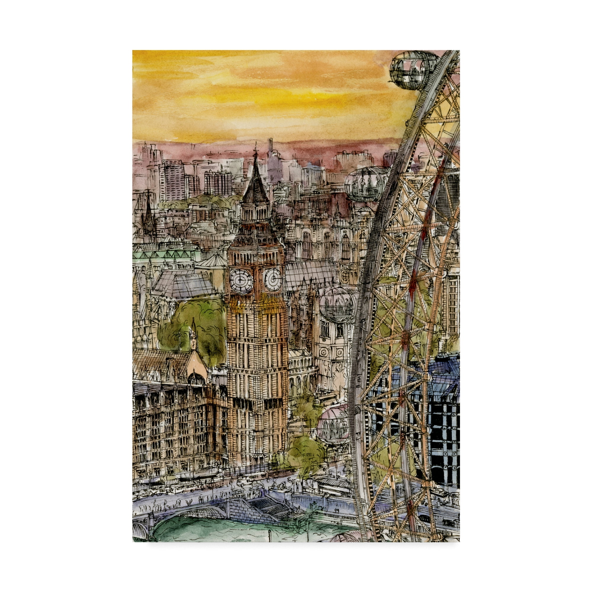 Trademark Fine Art 'City Scene IV' Canvas Art by Melissa Wang