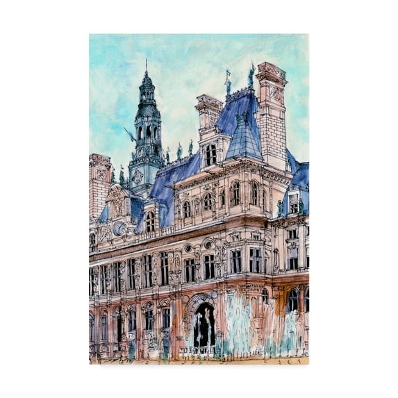 Trademark Fine Art 'City Scene VIII' Canvas Art by Melissa Wang