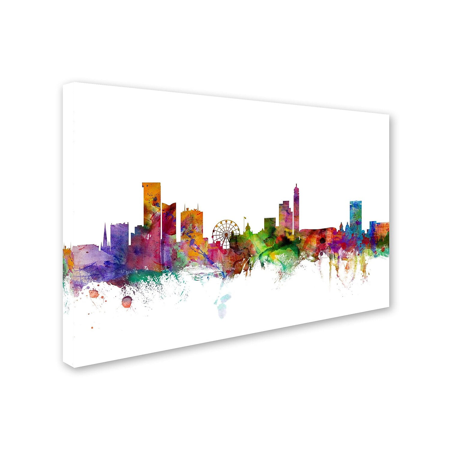 Trademark Fine Art Cityscape Canvas Art ' Birmingham England Skyline ' by Michel Tompsett