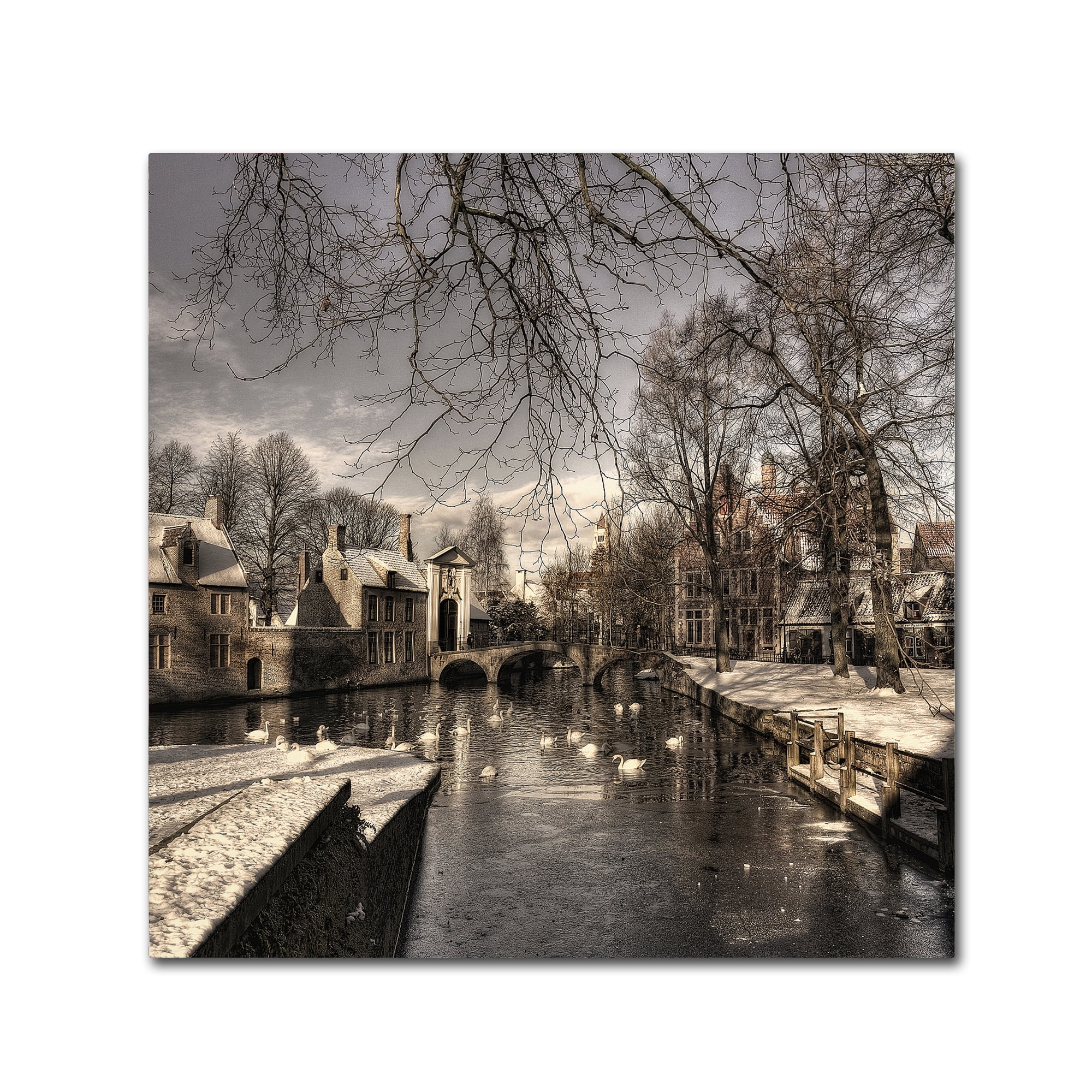 Trademark Fine Art Cityscape Canvas Art ' Bruges In Christmas Dress ' by Yvette Depaepe