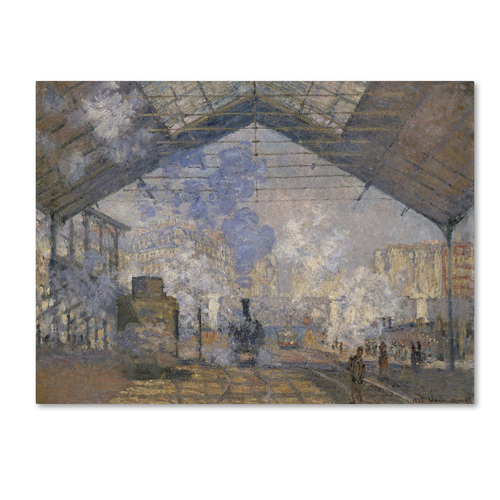 Trademark Fine Art Cityscape Canvas Art ' The Saintlazare Station ' by Monet