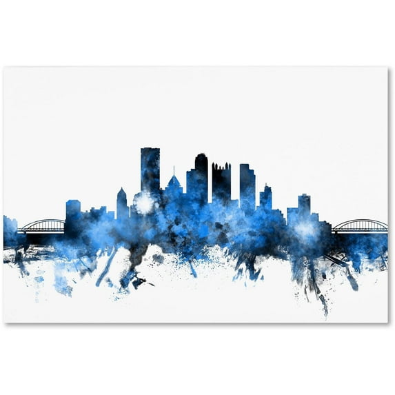 Trademark Fine Art Cityscapes Canvas Art ' Pittsburgh Pennsylvania Skyline II ' by Michael Tompsett