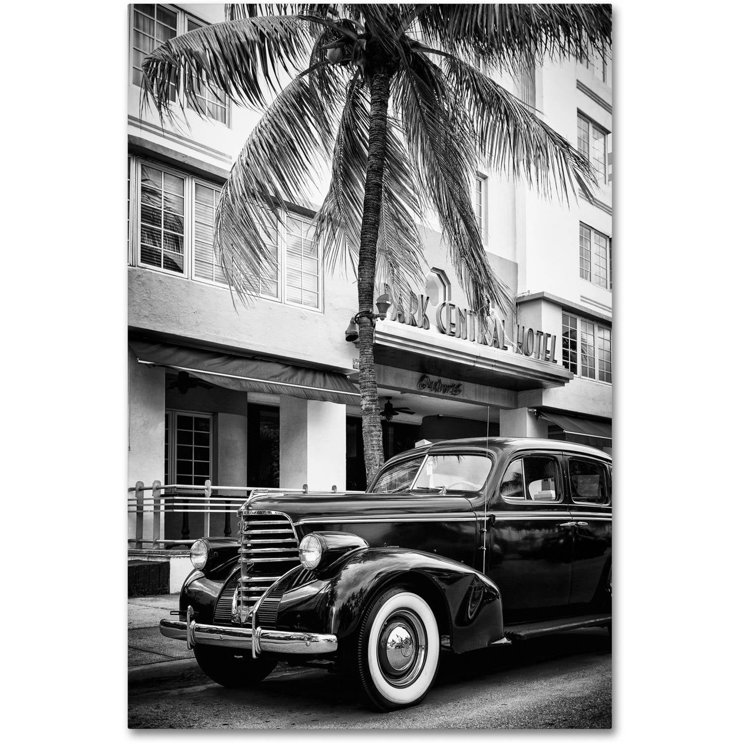 Classic Car Miami Beach Canvas Art by Philippe Hugonnard