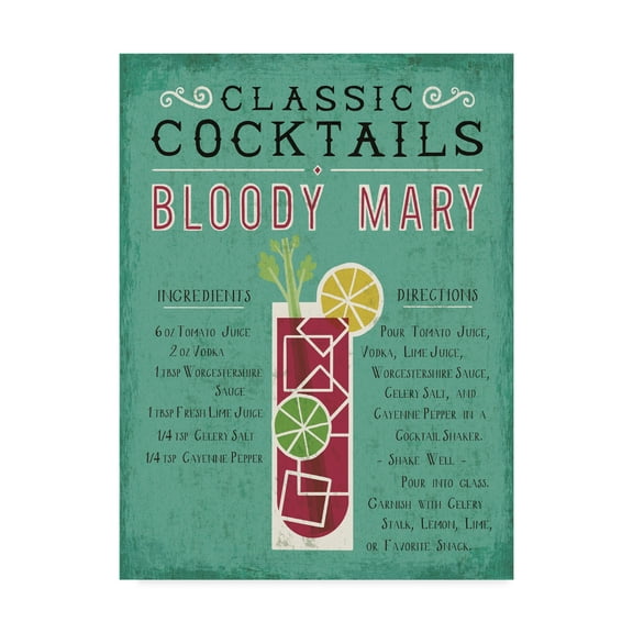 Trademark Fine Art 'Classic Cocktail Bloody Mary' Canvas Art by Michael Mullan