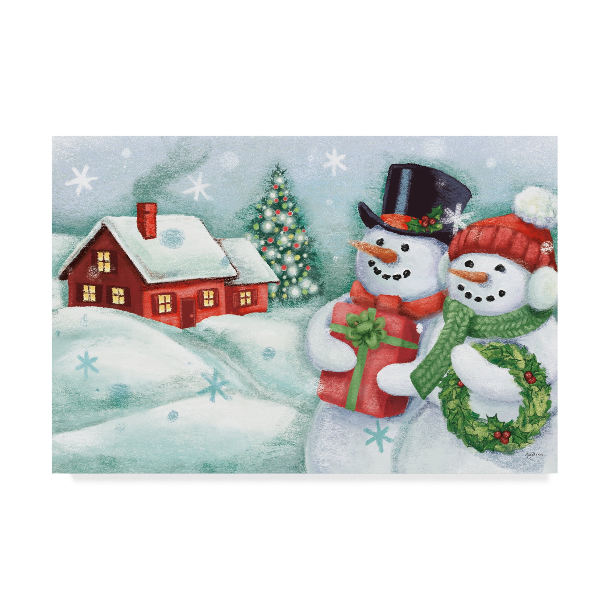 Trademark Fine Art 'Classic Snowmen II' Canvas Art by Mary Urban
