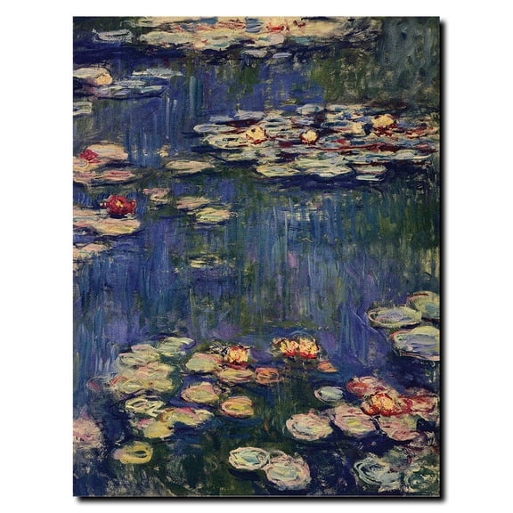 Trademark Fine Art Claude Monet Claude Monet's Water Lilies,1914 Canvas Wall Art - 14x18