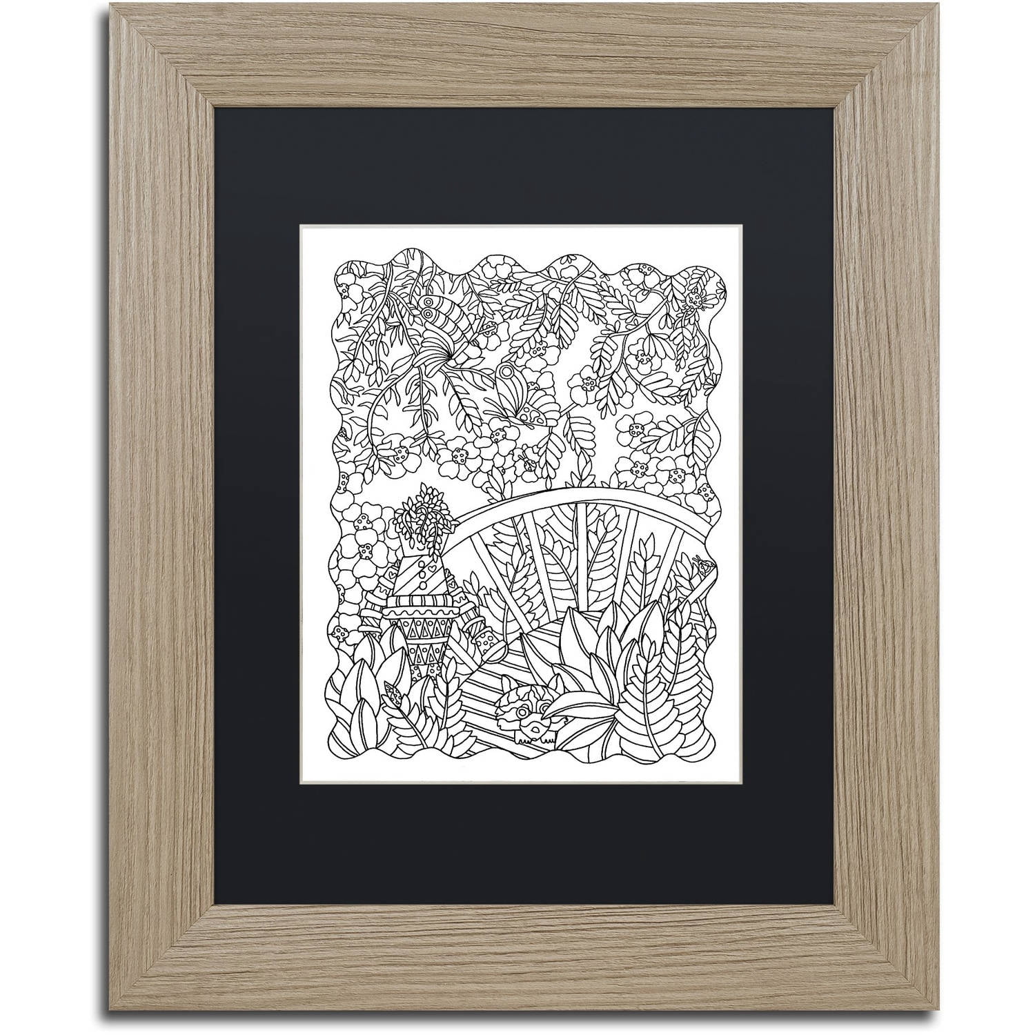 Trademark Fine Art "Clay Pot Man" Canvas Art by Kathy G. Ahrens, Black Matte, Birch Frame