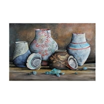 Trademark Fine Art Jean Plout Clay Pottery Still Life 3 Canvas Wall Art - 12x19