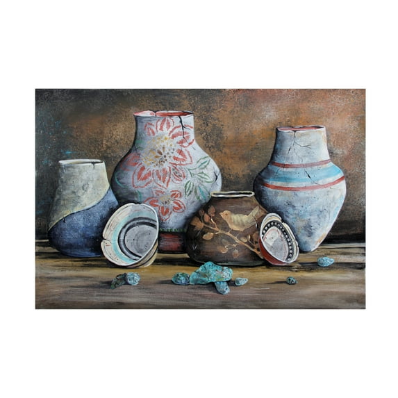 Trademark Fine Art Jean Plout Clay Pottery Still Life 3 Canvas Wall Art - 16x24